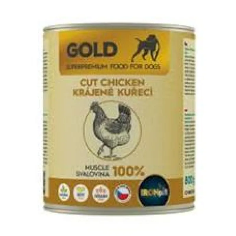 IRONpet Gold Dog Kuřecí krájená svalovina, konzerva 800g