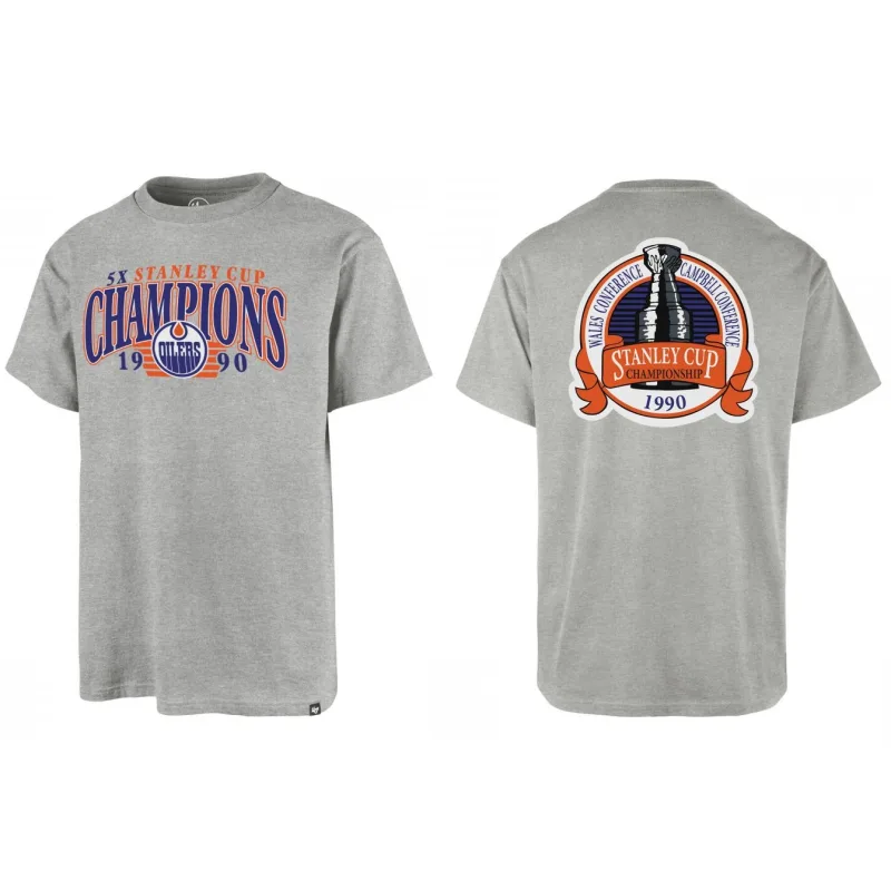 '47 Brand Edmonton Oilers Stanley Cup 1990 tričko šedé pánske - SKLADOM