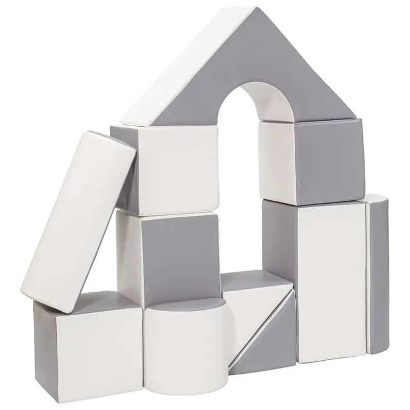Penové kocky-obria stavebnica 11 ks white-grey