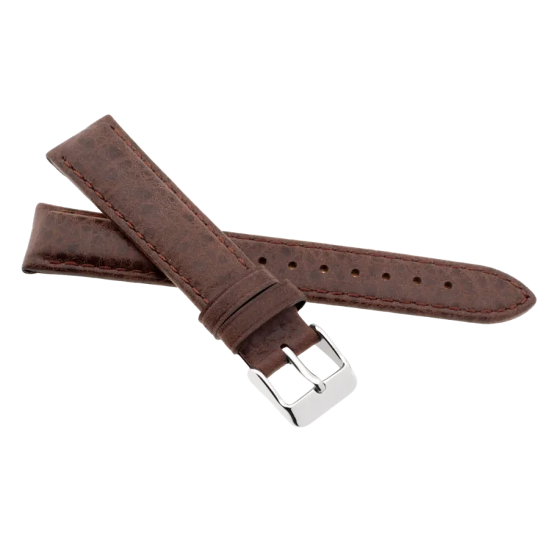 JVD Kožený unisex hnědý řemínek na hodinky R41502/20