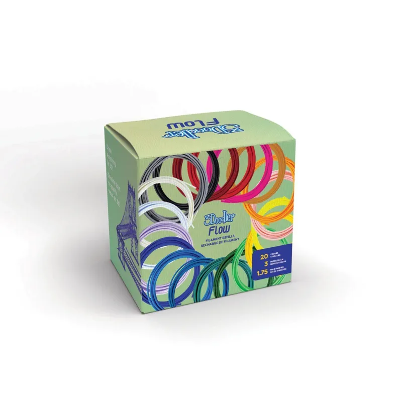 3Doodler FLOW Box Premium 20 PLA barev pro 3D pera - univerzál FLOW_FILLS