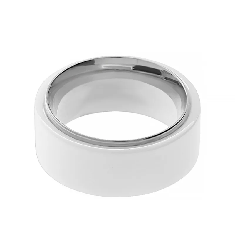 MPM Unisex snubní keramický prsten 6582 (velikost 57-58) - bílostříbrné barvy