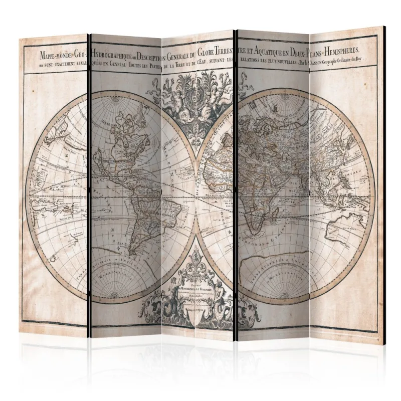 Artgeist Paraván - Mappe-Monde Geo-Hydrographique [Room Dividers]