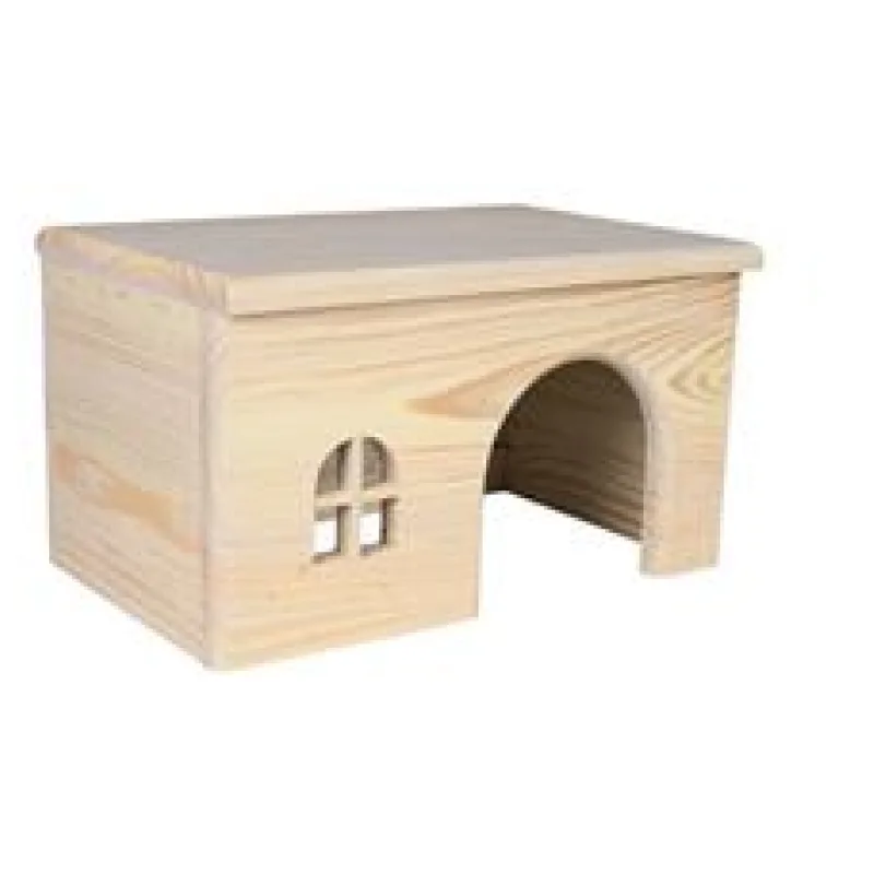 Dř. domek s rovnou střechou pro morčata 28x16x18 cm