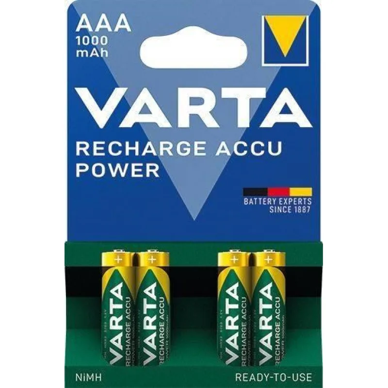Varta LR03/ 4BP 1000 mAh Ready to use (Blistr 4ks) 409736,00