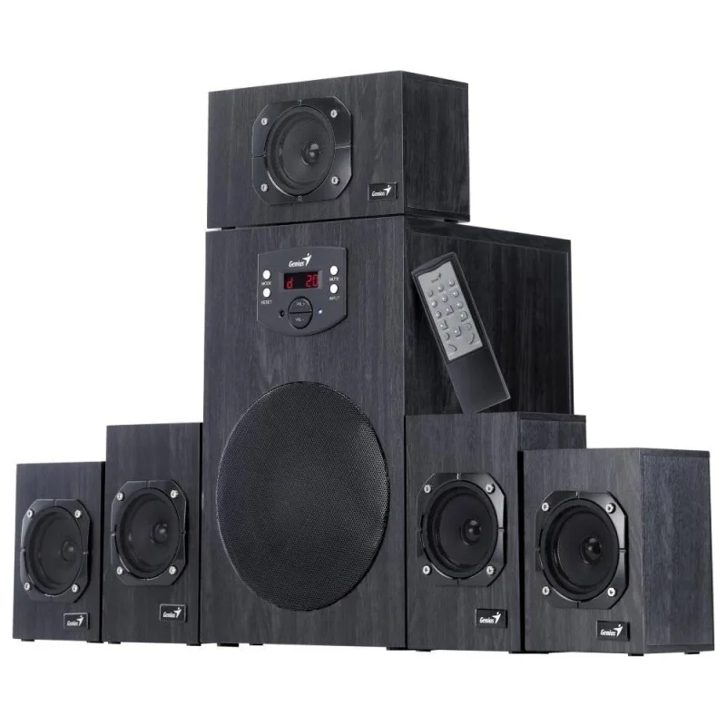 Drevené reproduktory GENIUS SW-HF 5.1 4500 v2, domáce kino, 125W RMS, …