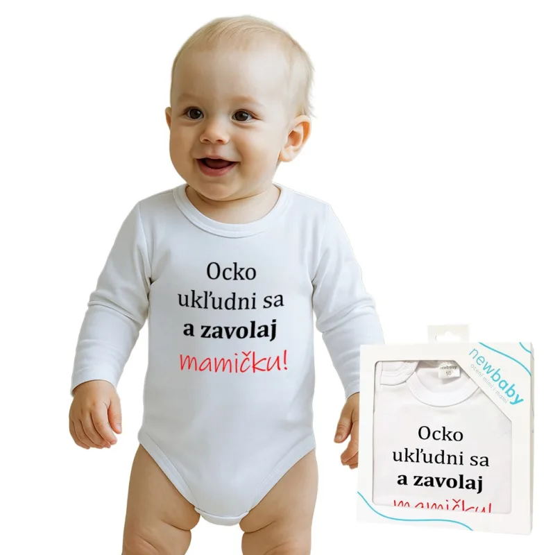 Body s potlačou New Baby a zavolaj MAMIČKU! - darčekové balenie