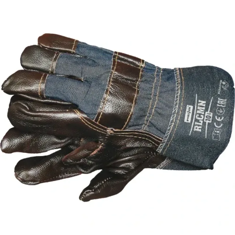 Reis RLCMN stavebné rukavice Brown/Denim 10