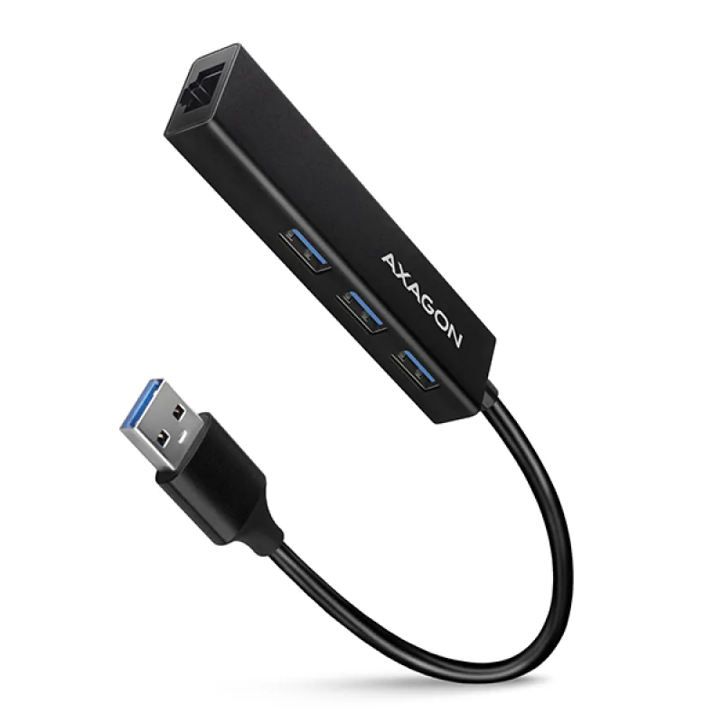 AXAGON HMA-GL3A, USB 3.2 Gen 1 hub, porty 3x USB-A + Gigabit Ethernet,…