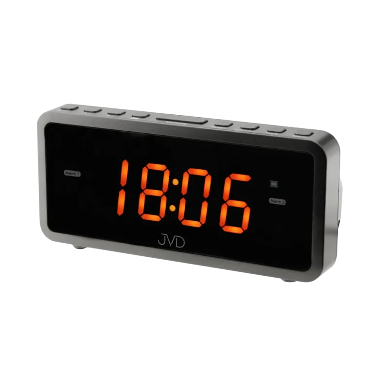 Digitální budík do sítě s oranžovými LED svítícími čísly a vibracemi JVD SB701.1