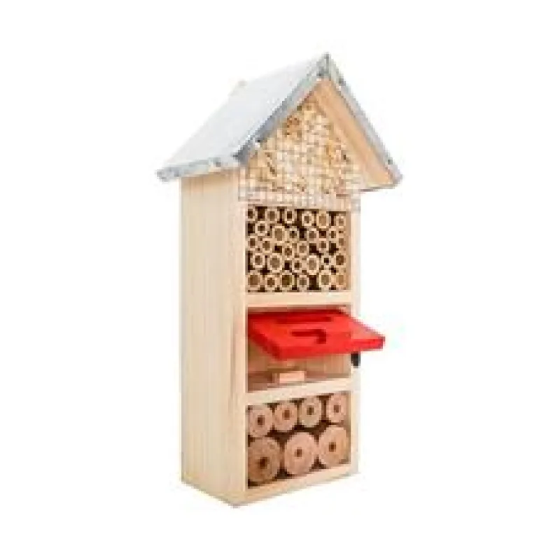 PetBuddy domeček třípatrový, hotel pro hmyz, 13 x 8.5 x 26 cm, borové dřevo 1 ks