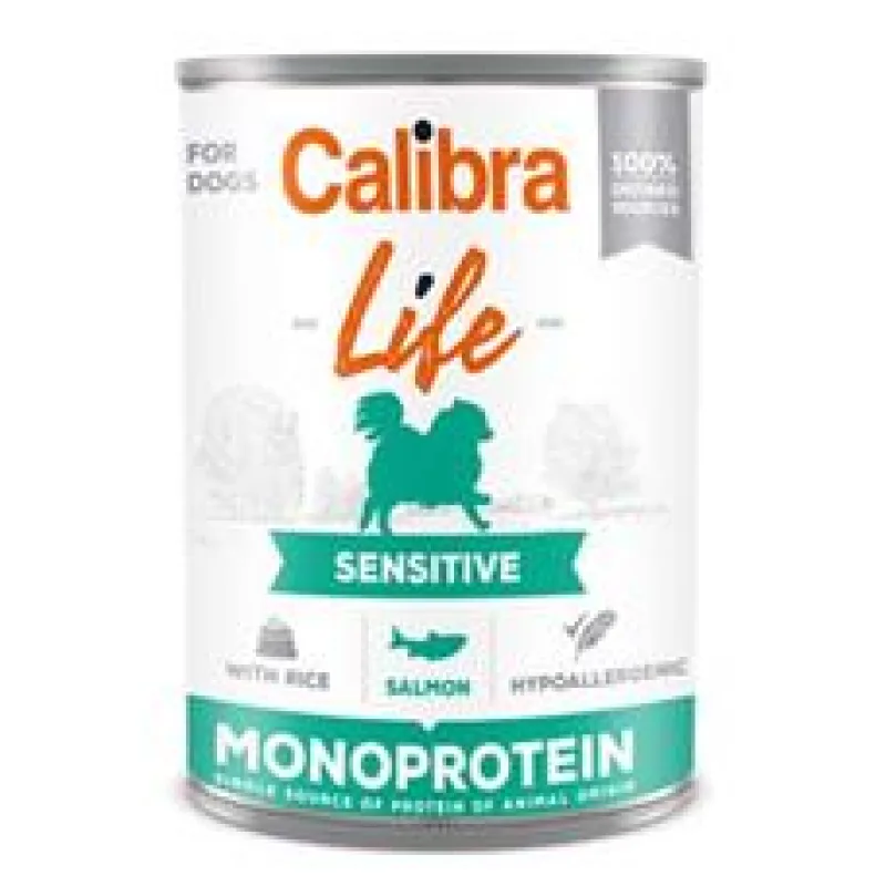 Calibra Dog Life  konz.Sensitive Salmon with rice 6x400 g