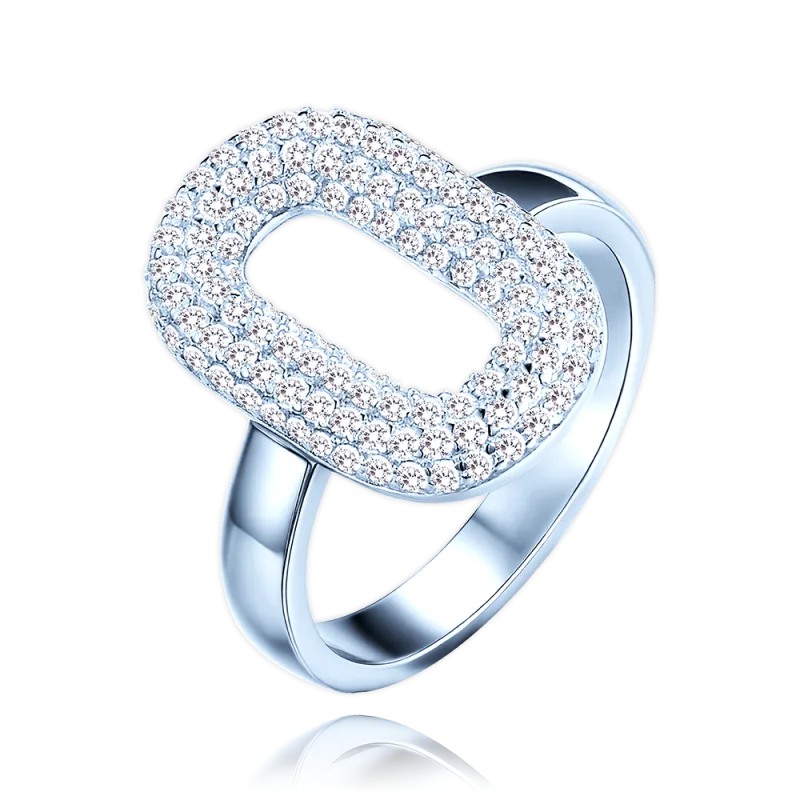 MINET Luxusní stříbrný prsten s bílými zirkony vel. 61 JMAS0290SR61