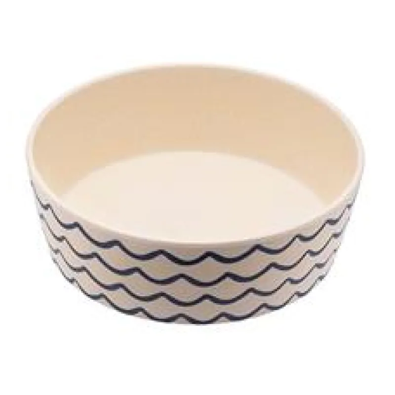 Miska pro psa, BecoBowl - Bambusová-ocean-waves-L