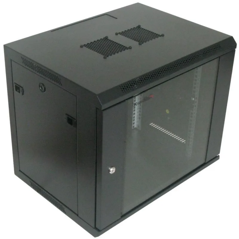 XtendLan 19" nástěnný rozvaděč 9U 600x450, nosnost 60 kg, skleněné…