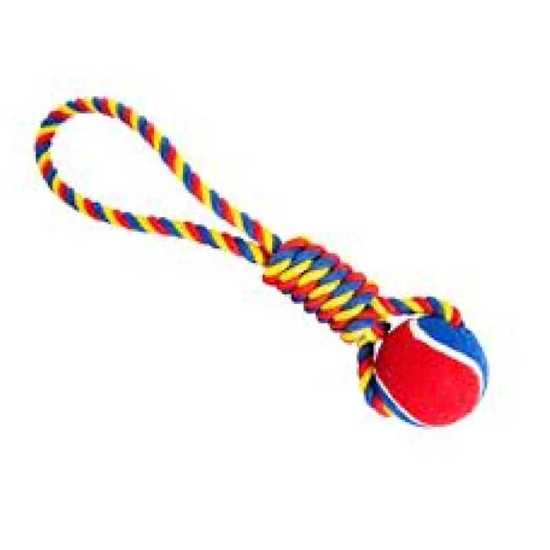 Vrhací přetahovadlo HipHop s tenisákem 6 cm, 36 cm /130 g zelená, modrá, žlutá 1 ks