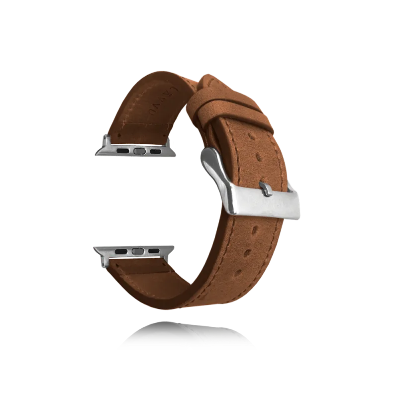 LAVVU Hnědý kožený řemínek LAVVU Top Grain pro APPLE WATCH 38-40 mm LSXAES1