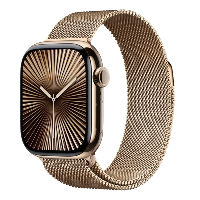 Apple Watch Series 10 GPS + Cellular 46mm Gold Titanium Case with Gold…