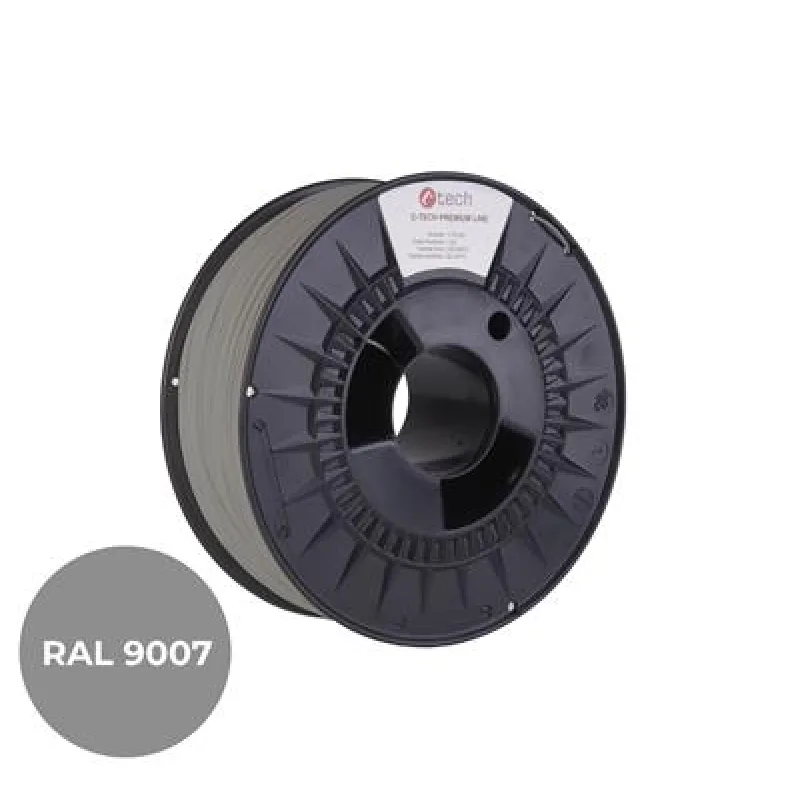 Tlačová struna (filament) C-TECH PREMIUM LINE, PLA, šedý hliník, RAL9007,…