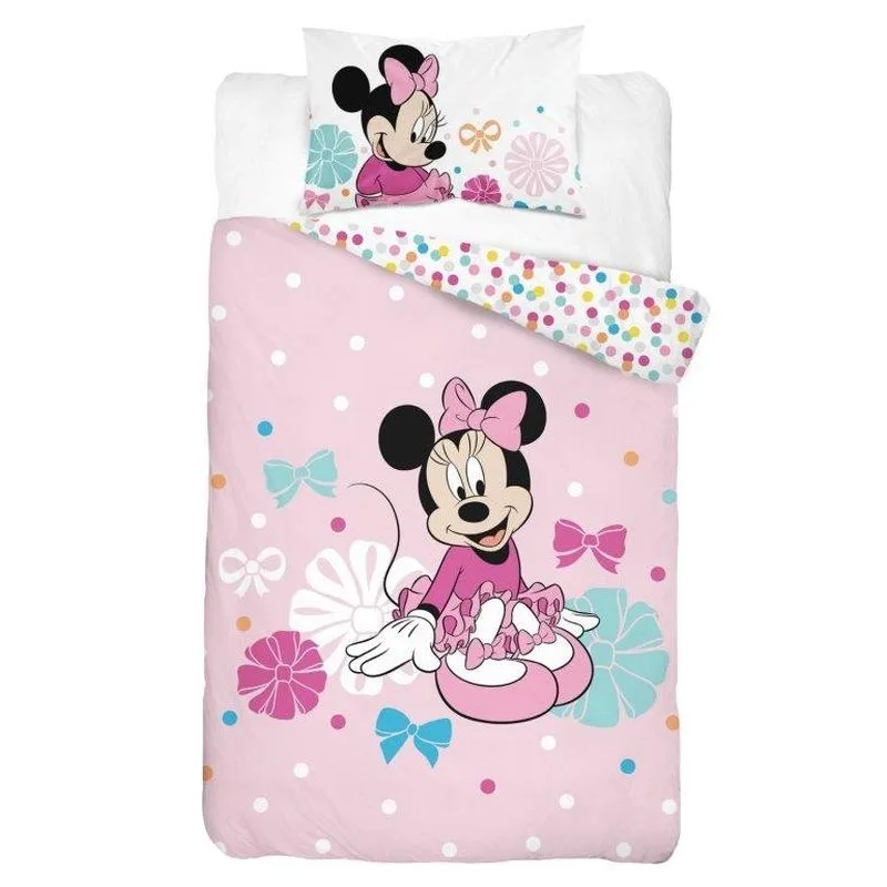 Obliečky do postieľky Minnie bodky rúžové ,100x135/40x60 cm