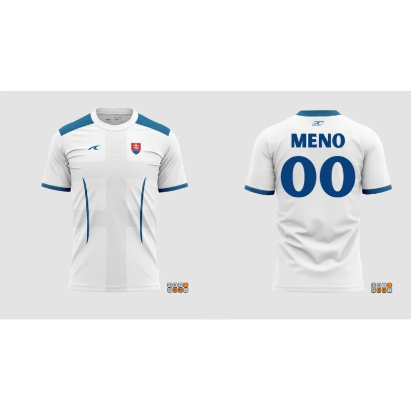 Futbalový dres Slovensko / Slovakia biely pánsky s vlastným menom a číslom
