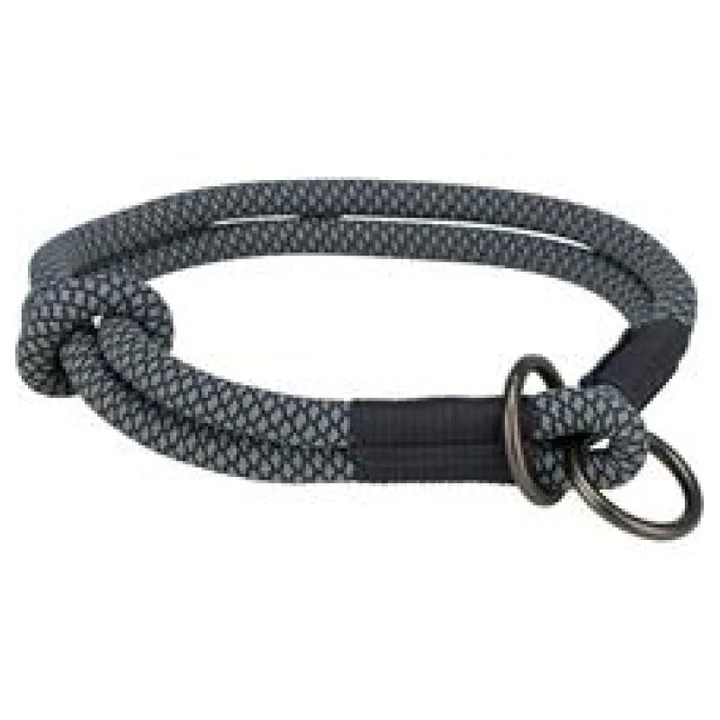 Soft Rope kulatý polostahovací obojek, černá/šedá L: 50 cm/ 10 mm