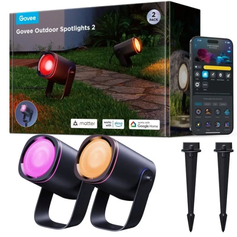 BAZAR - Govee RGBWW Smart zahradní reflektory 750lm 2ks Matter…