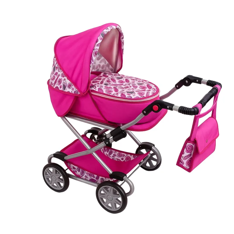 Detský kočík pre bábiky 2v1 New Baby Monika ružový