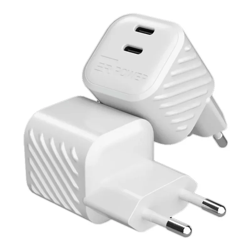ER POWER 45W Dual Mini GaN Charger - White ERPWCDM45-W