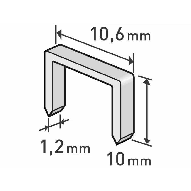 Spony do sponkovacej pištole 10mm, 10,6x1,2mm, 1000ks, EXTOL PREMIUM