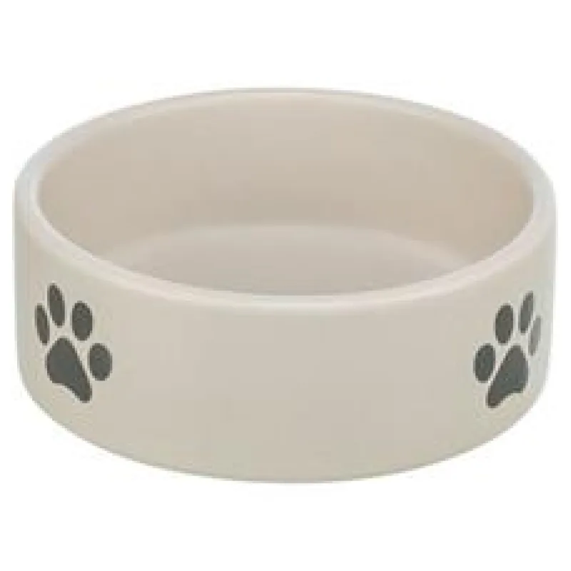 Keramická miska, motiv tlapka, světlešedá/šedá 0,8 l/ ø 16 cm