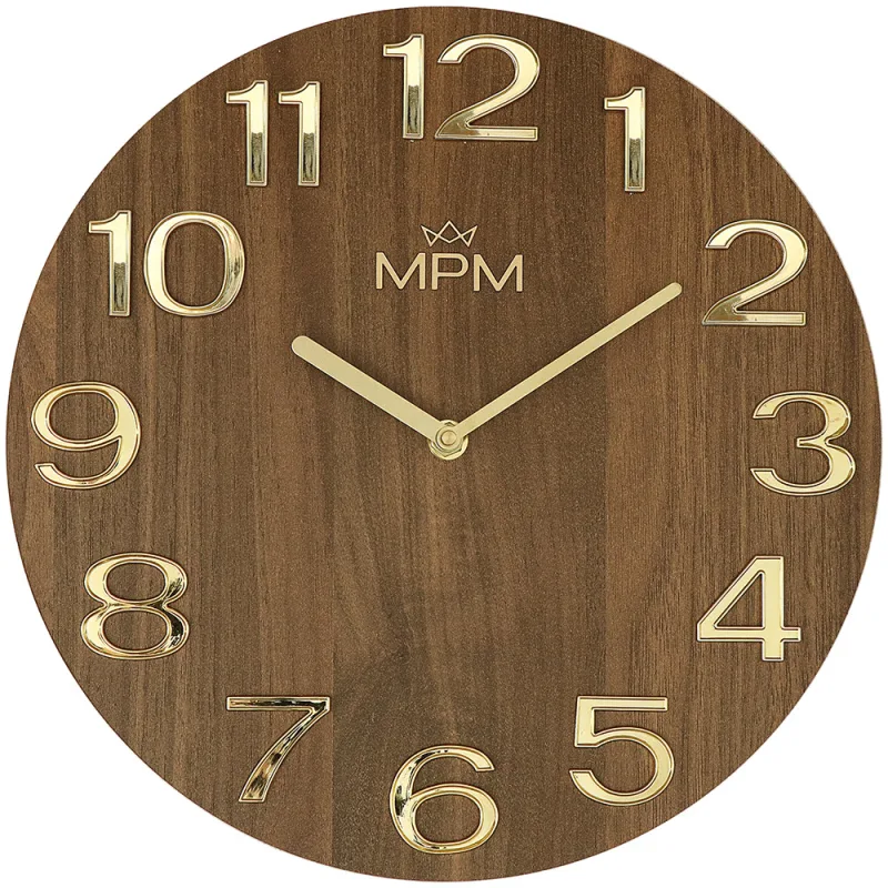 MPM Nástěnné dřevěné hodiny MPM Timber Simplicity - B E07M.4222.5480