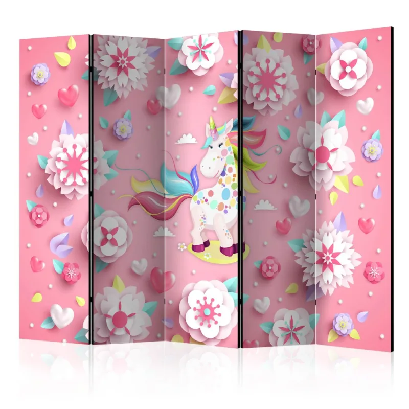 Artgeist Paraván - Unicorn on Flowerbed II [Room Dividers]