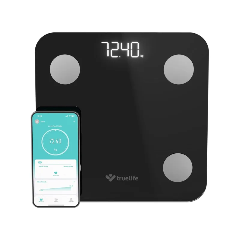 TrueLife FitScale W1 BT Black - bioelektrická impedanční bluetooth váha…
