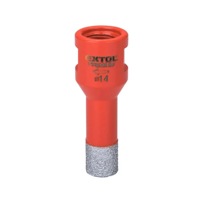 Vrták korunkový diamantový do uhlovej brúsky, ⌀14mm, EXTOL PREMIUM