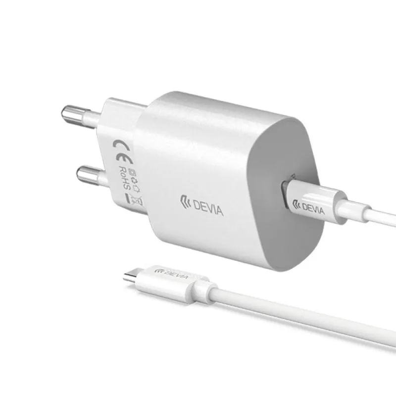 Devia sieťová nabíjačka Smart Series PD 25W with USB-C Cable - White…