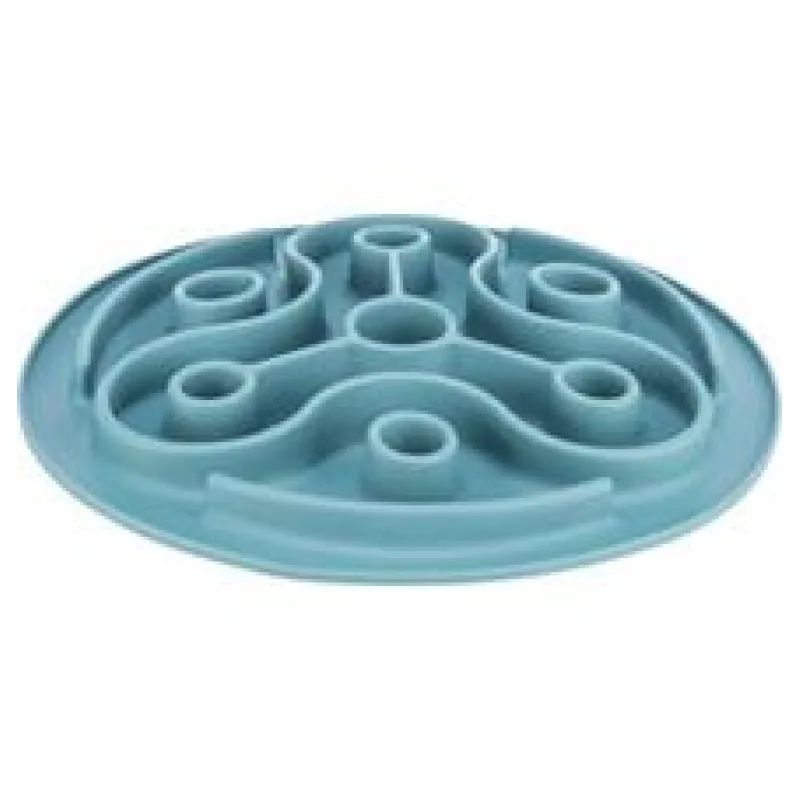 Protihltací talíř Slow feeding TRIANGL, k pomalému krmení, TPE, ø 28 cm, modrá 1 ks / ø 28 cm