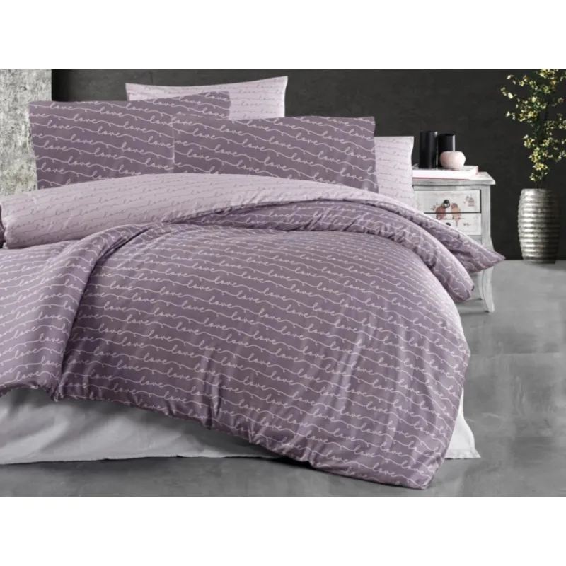 Brotex Obliečky Satén Love 200x200/2x70x90 cm
