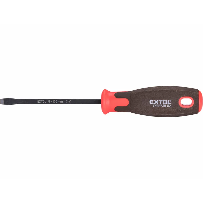 Skrutkovač plochý, magnetický, 5 x 100mm, CrV, EXTOL PREMIUM