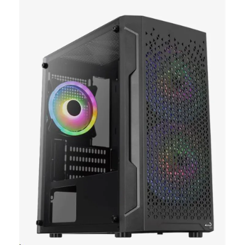 Aerocool Trinity Mini, skrinka mATX, 3x RGB LED fan, USB3.0, čierna…