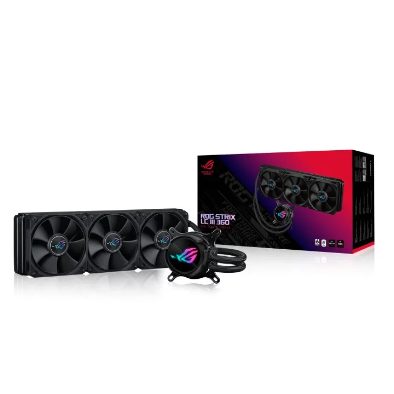 ASUS vodní chladič CPU AIO ROG STRIX LC III 360, 3x120mm, LGA1851, AM5…