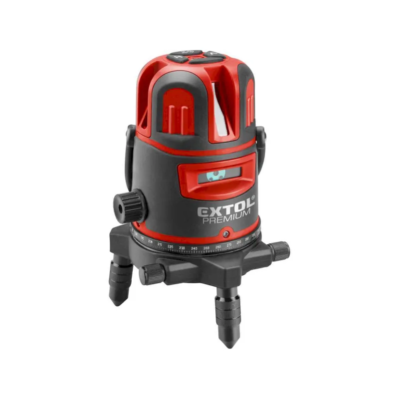 Laser krížový samonivelačný, 1H-4V-6B, zelený laser, EXTOL PREMIUM
