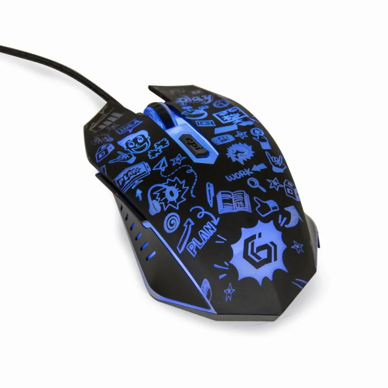 GEMBIRD myš MUS-6B-GRAFIX-01, černá s grafickým potiskem, USB MUS-6B…