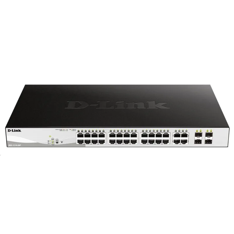 D-Link DGS-1210-28P 28-portový gigabitový Smart+ PoE switch, 24x GbE PoE…