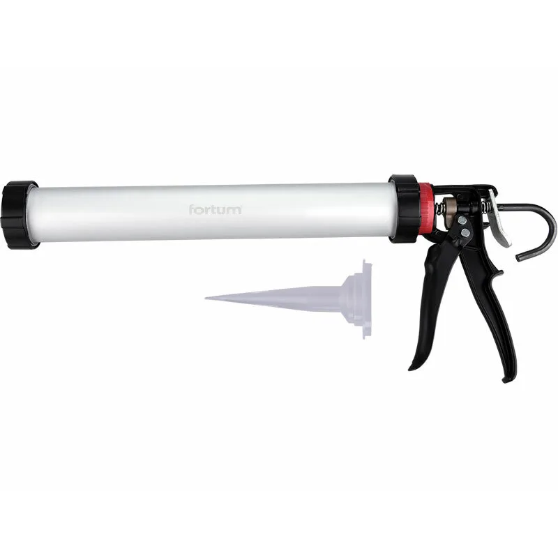Pištoľ na tmel zatvorená hliníková, 380mm, max. objem kartuše 600ml, FORTUM