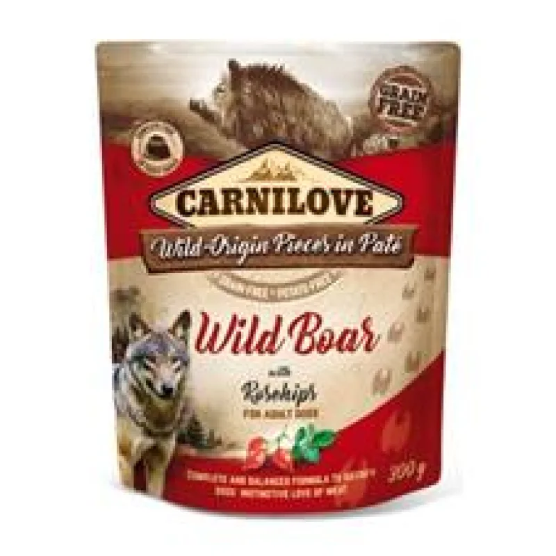 Carnilove Dog Pouch Paté Wild Boar & Rosehips 300 g