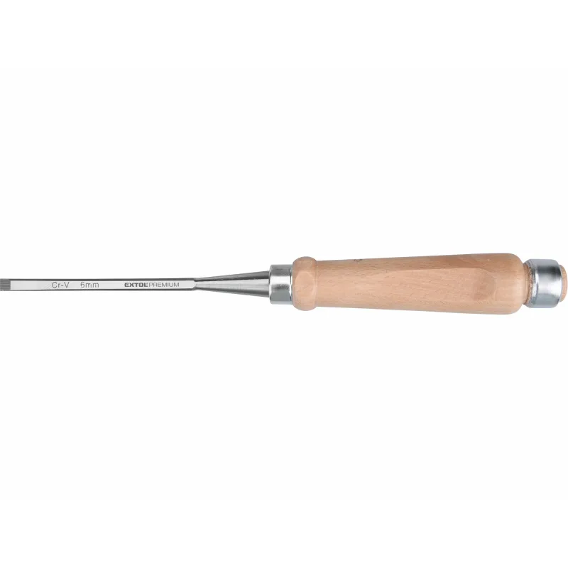 Dláto s drevenou rukoväťou, 6mm, dĺžka 275mm, CrV, EXTOL PREMIUM