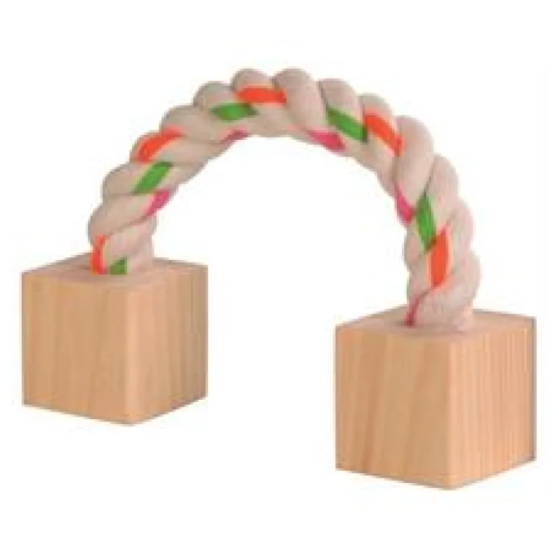 Bavlněný most s dřevěnými kostkami 20 cm pro hlodavce 1 ks