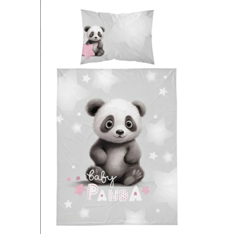Obliečky do postieľky Baby Panda sivá 100x135/40x60cm