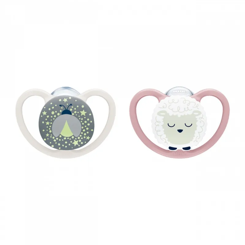 Dojčenský cumlík NUK Perfect Match Air Night FIREFLY/SHEEP 0-6m 2ks